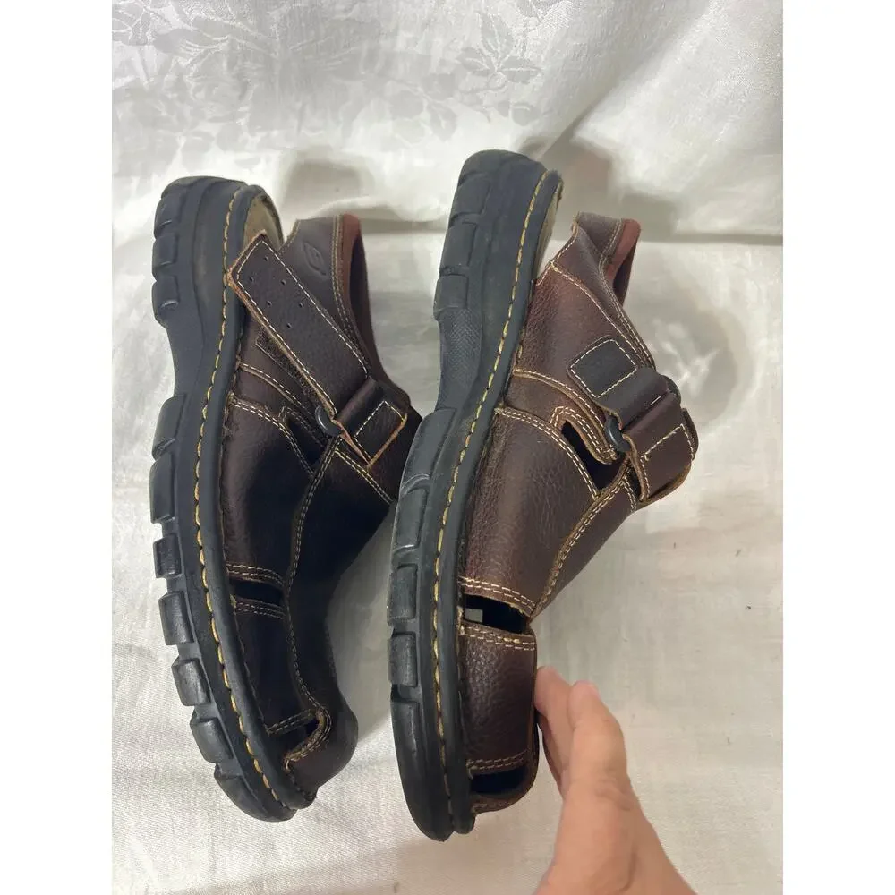 Skechers Leather Fisherman Sandals 9 Brown Strap On Y2K Style Chunky